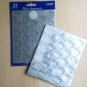 2/$20 Seals 45 Silver Foil Hearts